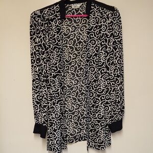 Design Todays Vintage Black and White Patterned Blazer Jacket Size L
